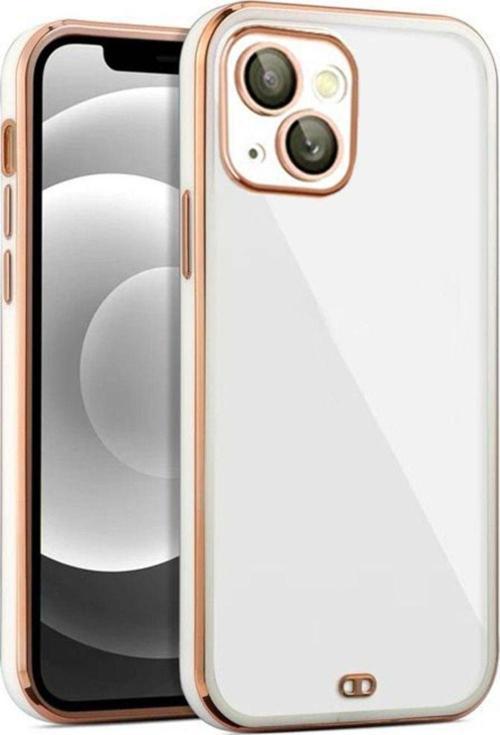 İphone 13 Arka Kapak Kılıf Beyaz Kenarlı Rose