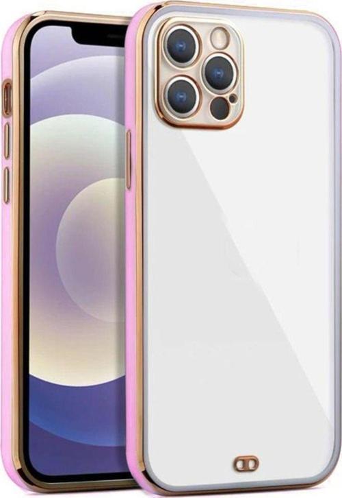 İphone 13 Pro Max Arka Kapak Kılıf Pembe Kenarlı Rose