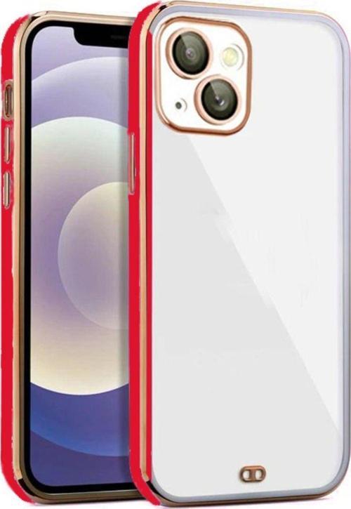 İphone 14 Arka Kapak Kılıf Kırmızı Kenarlı Rose