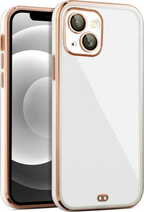 İphone 14 Plus Arka Kapak Kılıf Beyaz Kenarlı Rose