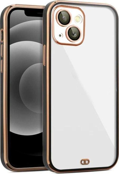 İphone 14 Plus Arka Kapak Kılıf Siyah Kenarlı Rose
