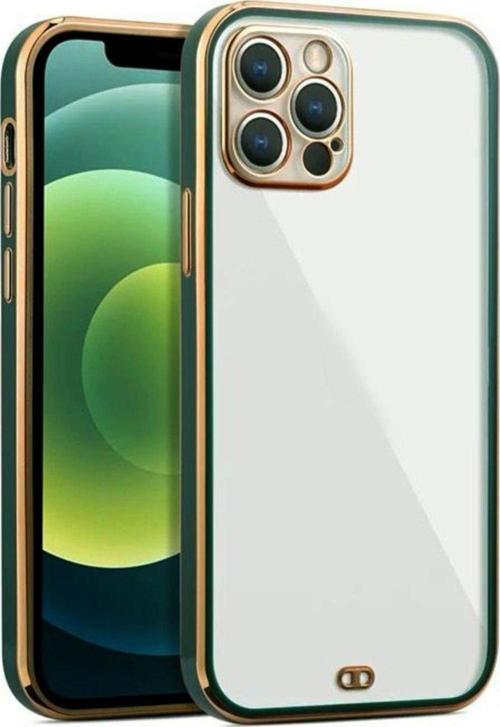 İphone 14 Plus Arka Kapak Kılıf Yeşil Kenarlı Rose