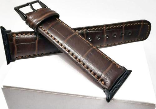 Akıllı Saat Uyumlu Deri Saat Kordonu 32 mm / 38 mm Kahve Siyah Aparatlı