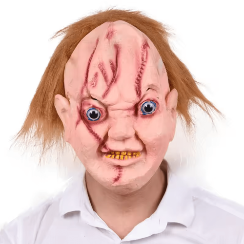 Çaki Maskesi Kahverengi Saçlı Lateks Et Chucky Çaki Maskesi (5680)
