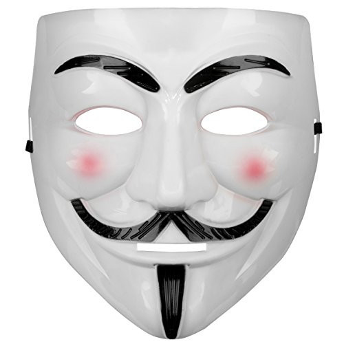 Beyaz Renk Pembe Yanaklı İthal V For Vendetta Maskesi (5680)