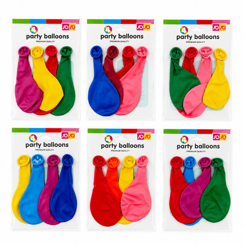 40 PAKET - 4PCS KÜÇÜK BOY RENKLİ 20CM PARTY BALON - TOPLAMDA 160 ADET BALON (5680)