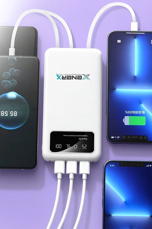 Enerx ENR-P20DC 20000 mAh 2.1 Amper Dahili Kablolu Powerbank Siyah (5680)
