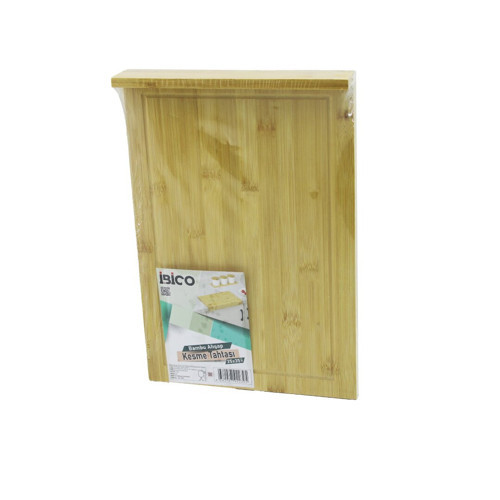 25X35CM AHŞAP BAMBU KESİM PANOSU - KESME TAHTASI TEZGAH ÜSTÜ KANALLI - KENAR DESTEKLİ (5680)