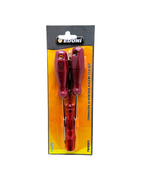 3 PARÇA SET TORNAVİDA YILDIZ - DÜZ - KONTROL KALEMİ (5680)