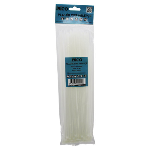 100PCS BEYAZ 3.6X300MM PLASTİK CIRT KELEPÇE (5680)