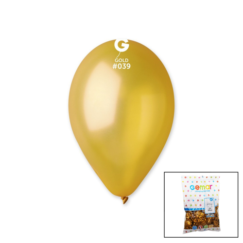 GM-110-39 METALİK - ALTIN BALON 11'' - 28CM - 100 PARÇA (5680)