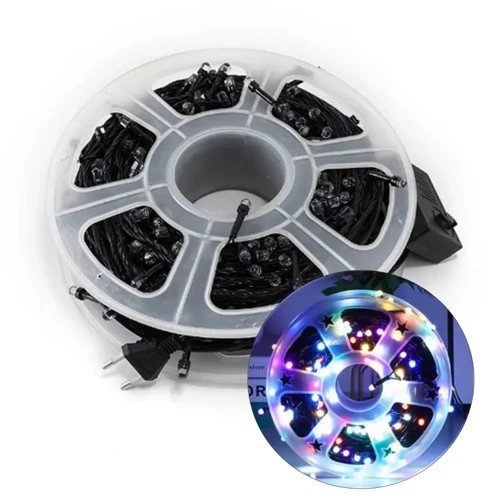Renkli Vip Profesyonel 25 Metre Renkli LED Işık 220V Fişli Renkli (5680)