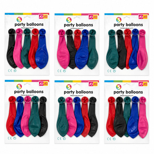 30 PAKET - 5PCS ORTA BOY RENKLİ - 30CM PARTY BALON TOPTAMDA 150 ADET BALON (5680)