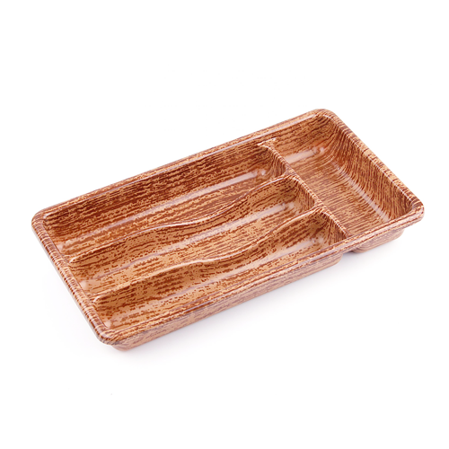 AHŞAP RENK - 4 BÖLMELİ ÇEKMECE İÇİ KAŞIKLIK 36X20CM (5680)