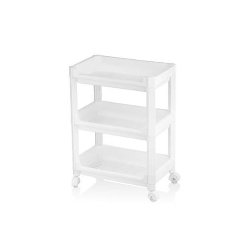 RAFTY GENİŞ 3 KATLI TEKERLEKLİ SEPET ORGANİZER DÜZENLEYİCİ RAF ÜNİTESİ 352X220X480MM (5680)