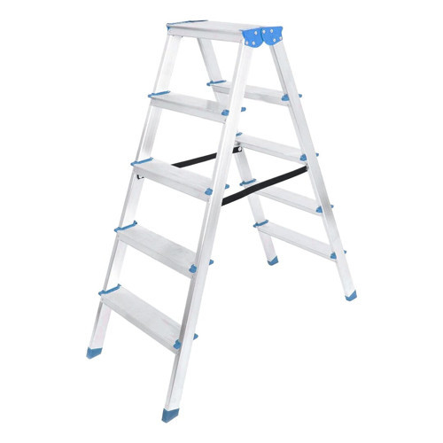 5+5 ÇİFT BASAMAKLI ALÜMİNYUM METAL MERDİVEN YÜKSEKLİK = 115CM BAŞ GENİŞLİK = 8CM (5680)