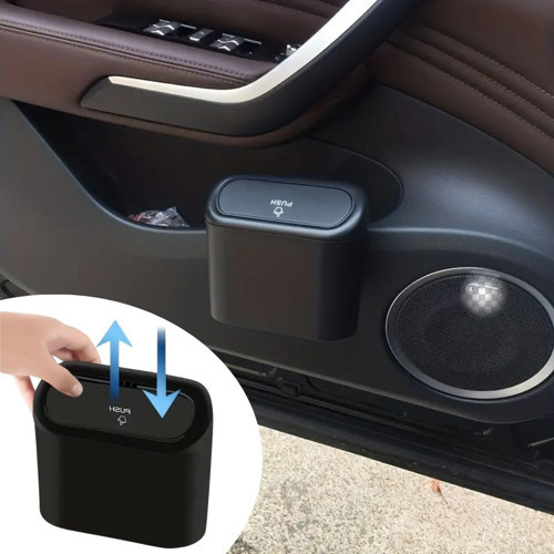 Araç İçi Takılarak Sabitlenebilen Mini Kapaklı Çöp Kovası (5680)