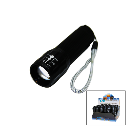 LED GOLD ORION HIGHLIGHTING ALUMİNUM FLASHLİGHT PİLLİ ZOOMLU EL FENERİ METAL KASA (5680)
