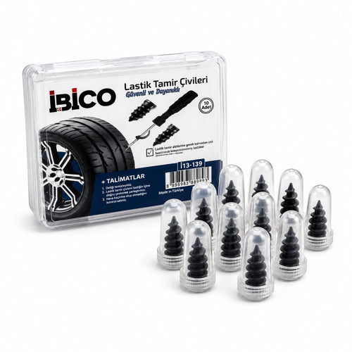 10PCS ŞEFFAF PLASTİK KUTULU LASTİK TAMİR ÇİVİSİ (5680)