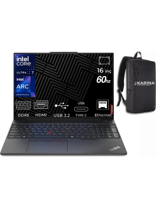 ThinkPad E16 Gen 3 Ultra 7 255H 21SR006RTX-K58 96GB 2TB Arc 140T W11Pro 16"60Hz WUXGA Notebook