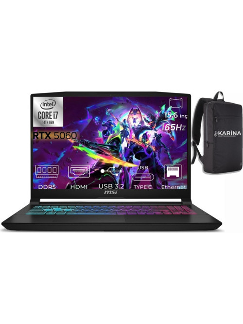Katana 15 HX i7-14650HX B14WFK-817XTR-K53 16GB 1TB+1TB RTX5060 8GB W11Pro 15.6" QHD 165Hz Gaming Laptop & B14WFK817XTRK53