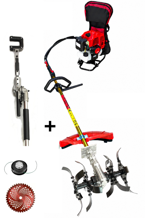 Benzinli Sırt Tırpan + Toprak Çapalama + Kancalı Zeytin & Fındık Silkeleme Hasat Aparatı SET 52 CC 4.6 HP