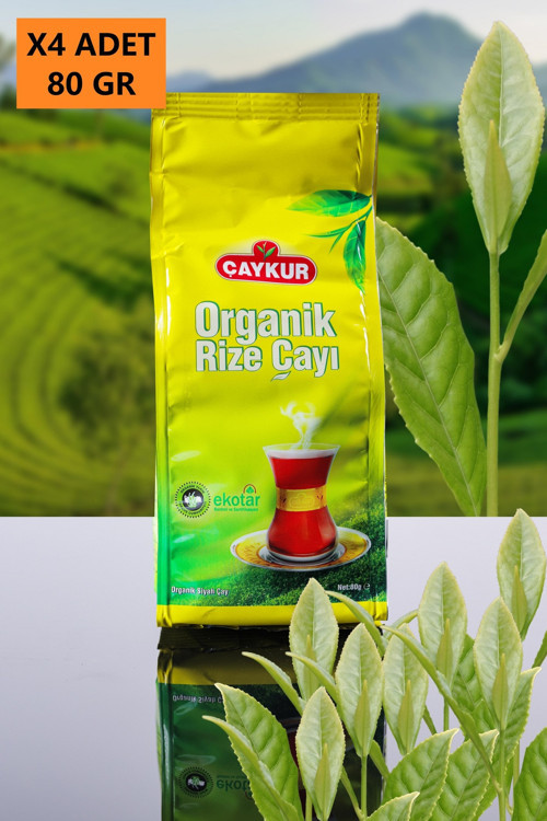 HEDİYELİK ORGANİK RİZE ÇAYI 80 GR X 4 ADET SİYAH DÖKME ÇAY EKOTAR SERTİFİKALI