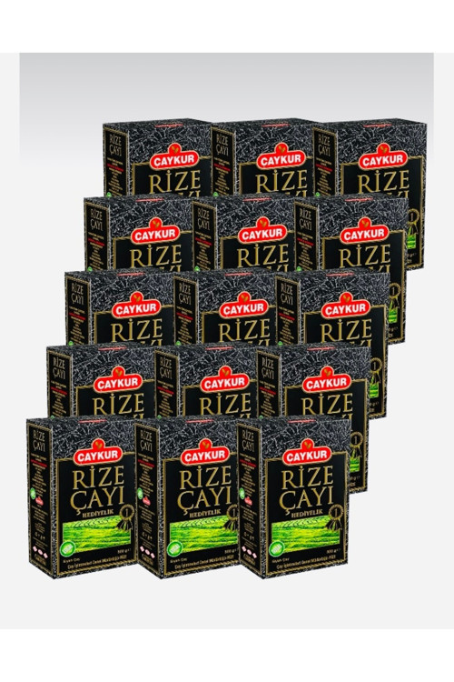 HEDİYELİK RİZE ÇAYI 500 GR X 15 ADET KUTU AMBALAJ SİYAH DÖKME ÇAY KOLİ SATIŞI