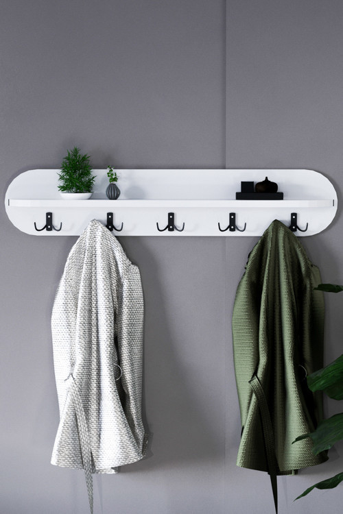 Duvar Elbise Askılığı 90 Cm Beyaz