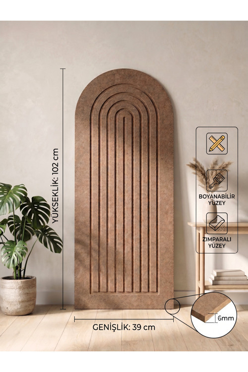 Dekoratif Boyanabilir 6mm Ham MDF Duvar Paneli Model 6