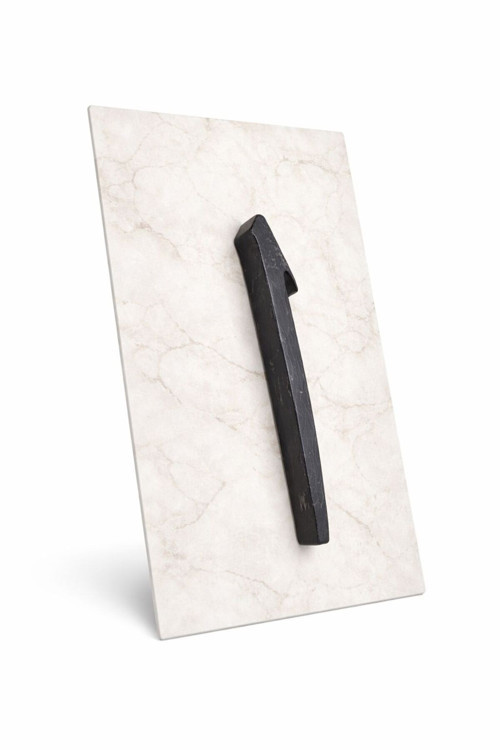 Doğal Taş Duvar Dekoru 30x17 cm – Minimalist Siyah Hat Yazılı Premium Tasarım