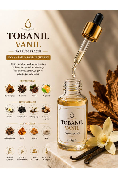 TOBANIL VANIL Muadil Parfüm Esansı 50 g - Baharatlı Vanilya Koku - Cam Şişe