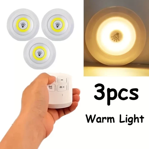 Uzaktan Kumandalı Yapışkanlı 3'lü Led Spot Lamba (5680)