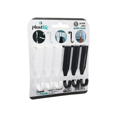 6PCS - TEK KOLLU ÇOK AMAÇLI - TAK ÇIKAR PRATİK PLASTİK ASKI (5680)