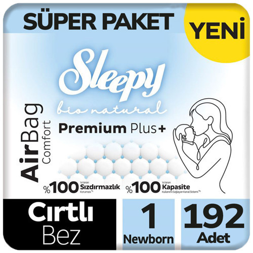 Bio Natural Premium Plus Airbag Comfort Bebek Bezi 1 Beden Süper Paket 64x3 192 Adet