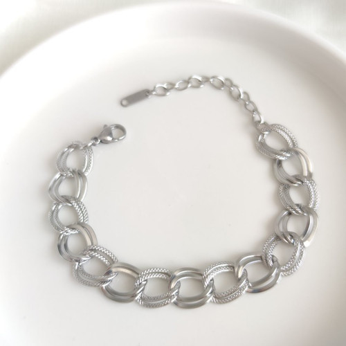 ÇELİK SAMANYOLU ZİNCİR BİLEKLİK 16+3 CM - BEYAZ