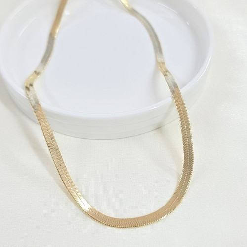 XUPING 5 MM KALIN YASSI ZİNCİR KOLYE 50 CM GOLD - ALTIN SARI