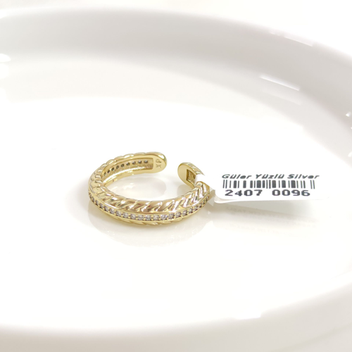 XUPING ALTI AÇIK TAŞLI BAŞAK YÜZÜK GOLD - 8 -16