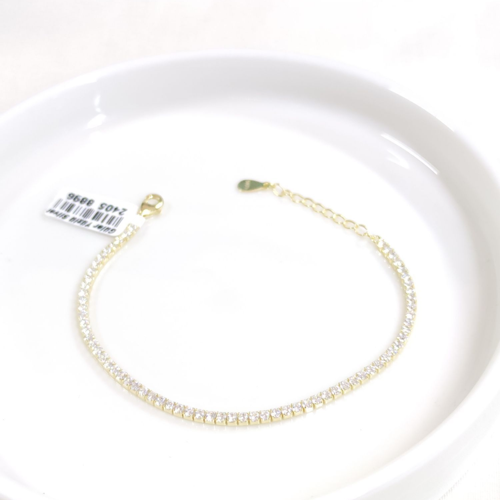 İTHAL 1,80 MM SU YOLU GÜMÜŞ BİLEKLİK 16+3 CM - ALTIN SARI