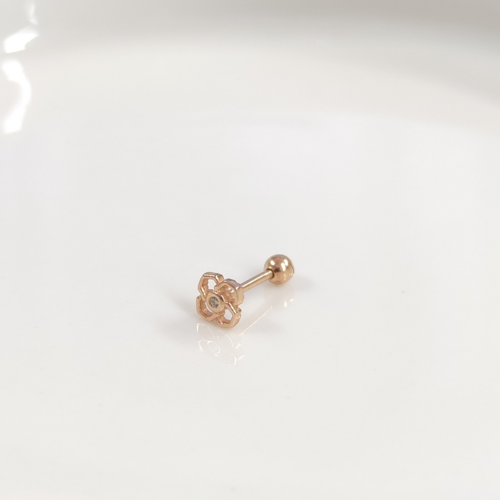 ÇİÇEK GÜMÜŞ TRAGUS PIERCING - ROSE BAKIR