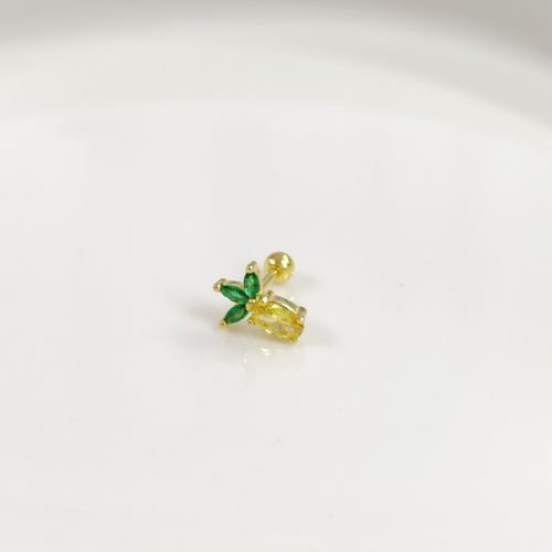 ANANAS GÜMÜŞ TRAGUS PIERCING - ALTIN SARI