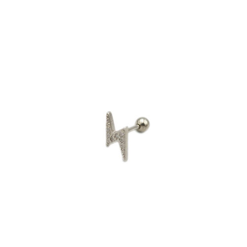 ŞİMŞEK GÜMÜŞ TRAGUS PIERCING - RODYUM BEYAZ