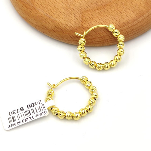 20 MM DORİCA GÜMÜŞ HALKA KÜPE - ALTIN SARI