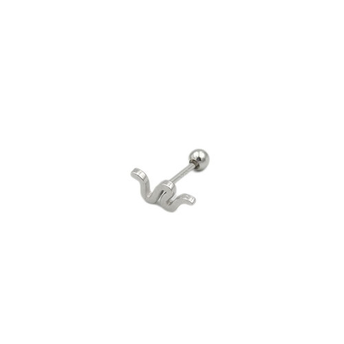 YILAN GÜMÜŞ TRAGUS PIERCING - RODYUM BEYAZ