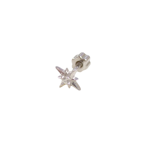 TAŞLI KUTUP GÜMÜŞ TRAGUS PIERCING - RODYUM BEYAZ