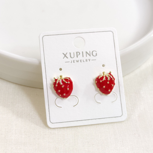 XUPING 10 MM MİNELİ ÇİLEK ÇİVİ KÜPE GOLD