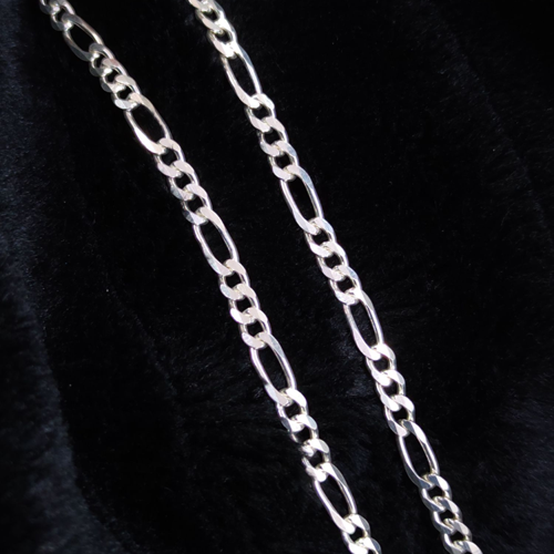 6 MM FIGARO GÜMÜŞ ERKEK ZİNCİR KOLYE 60 CM