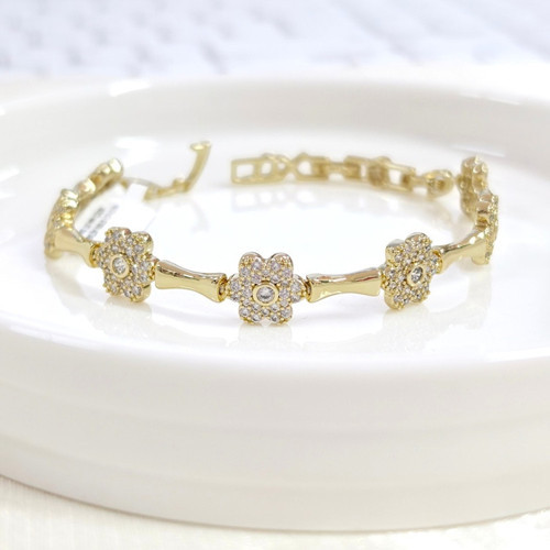 XUPING 10 MM ÇİÇEK BİLEKLİK GOLD 17+2 CM