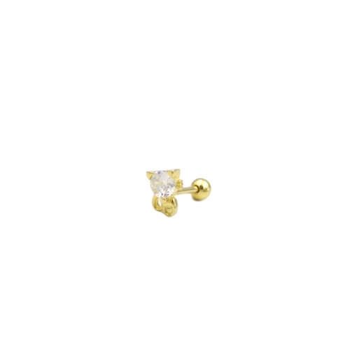 TAŞLI KEDİ GÜMÜŞ TRAGUS PIERCING - ALTIN SARI