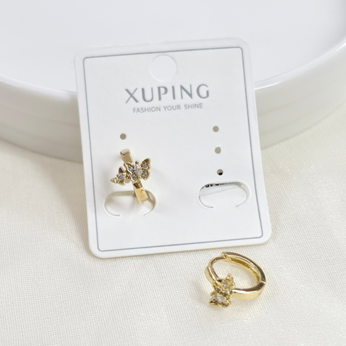 XUPING 10 MM İKİ KELEBEK HALKA KÜPE GOLD